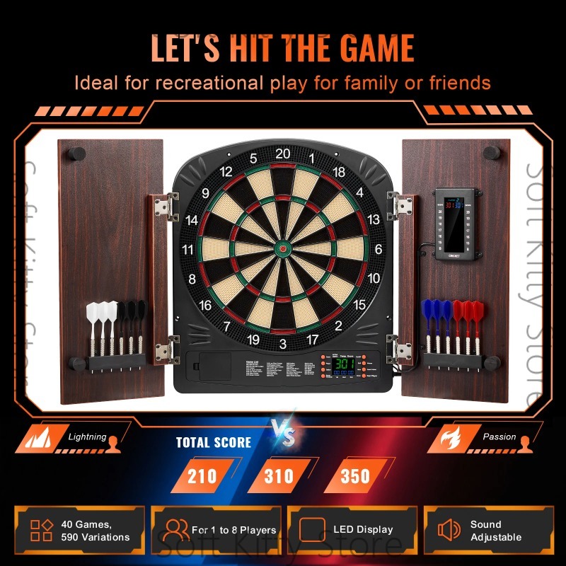 Electronic Dartboard Cabinet - Conjunto de Dartboard e Armário com